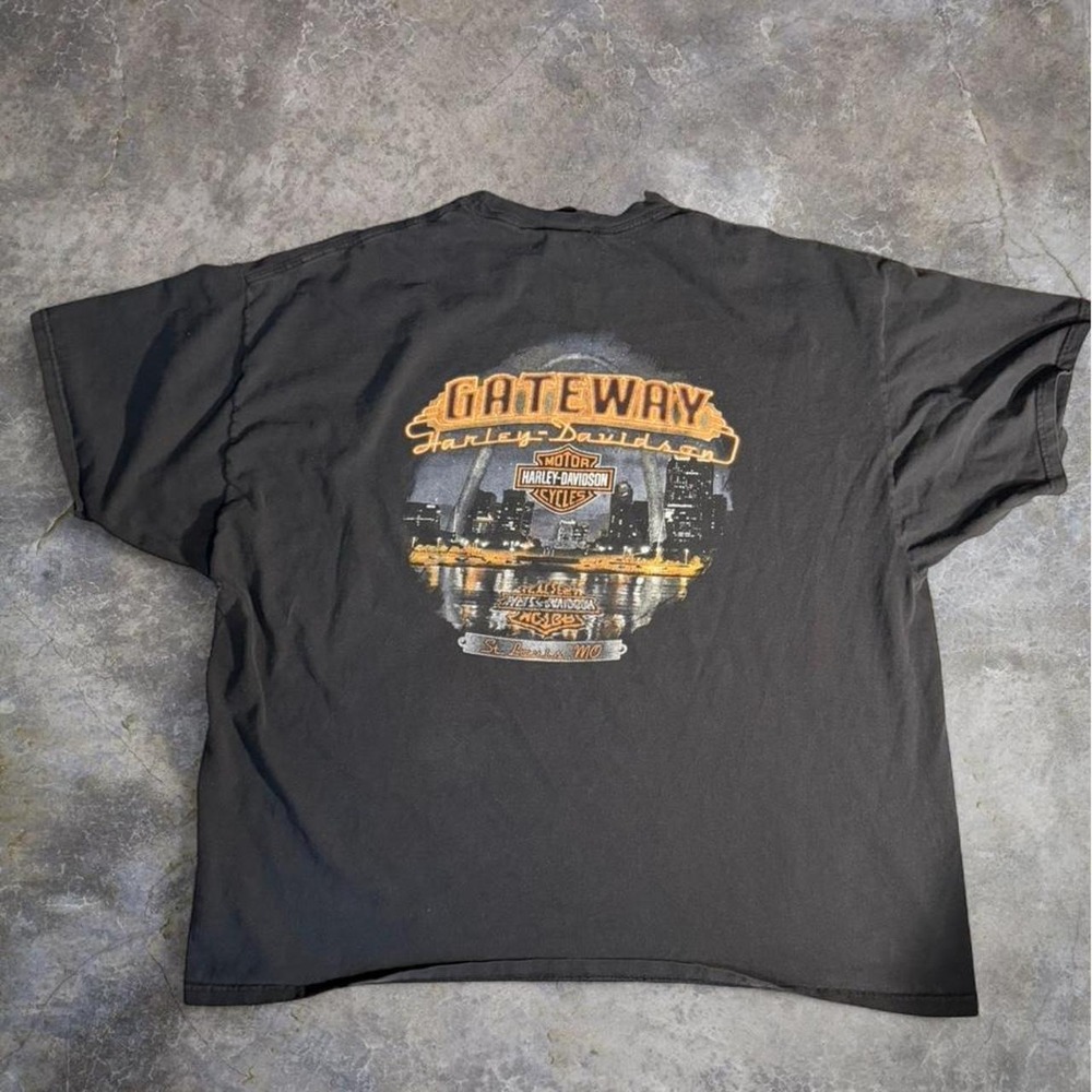 Harley-Davidson Gateway St. Louis Missouri Black Graphic T-Shirt Biker Motorcycl